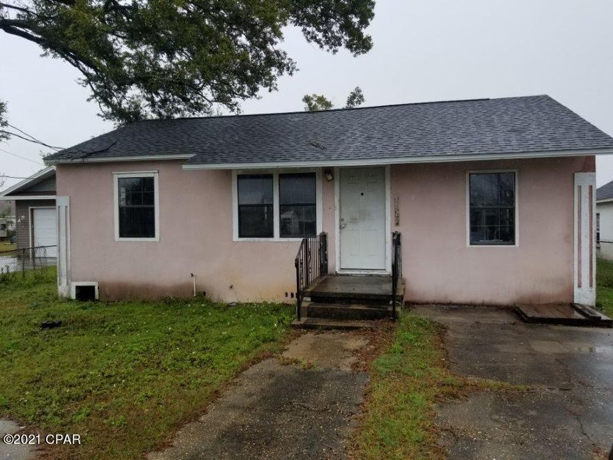 Centrally located in the heart of Panama City, this is a fantastic fixer upper or flip opportunity!! This home did take damage in Hurricane Michael but roof has been replaced and property has been taken down to studs and is ready for you to make your vision a reality! There is enough sq. footage here to make this home a 3 bed / 2 bath - see attached sketch in photos. Home has a large covered porch as well as outbuilding for storage. Many components already purchased for home included with sale, new tub, toilets, and low e impact glass windows. Show this home to your flippers and bring your highest and best cash offers!