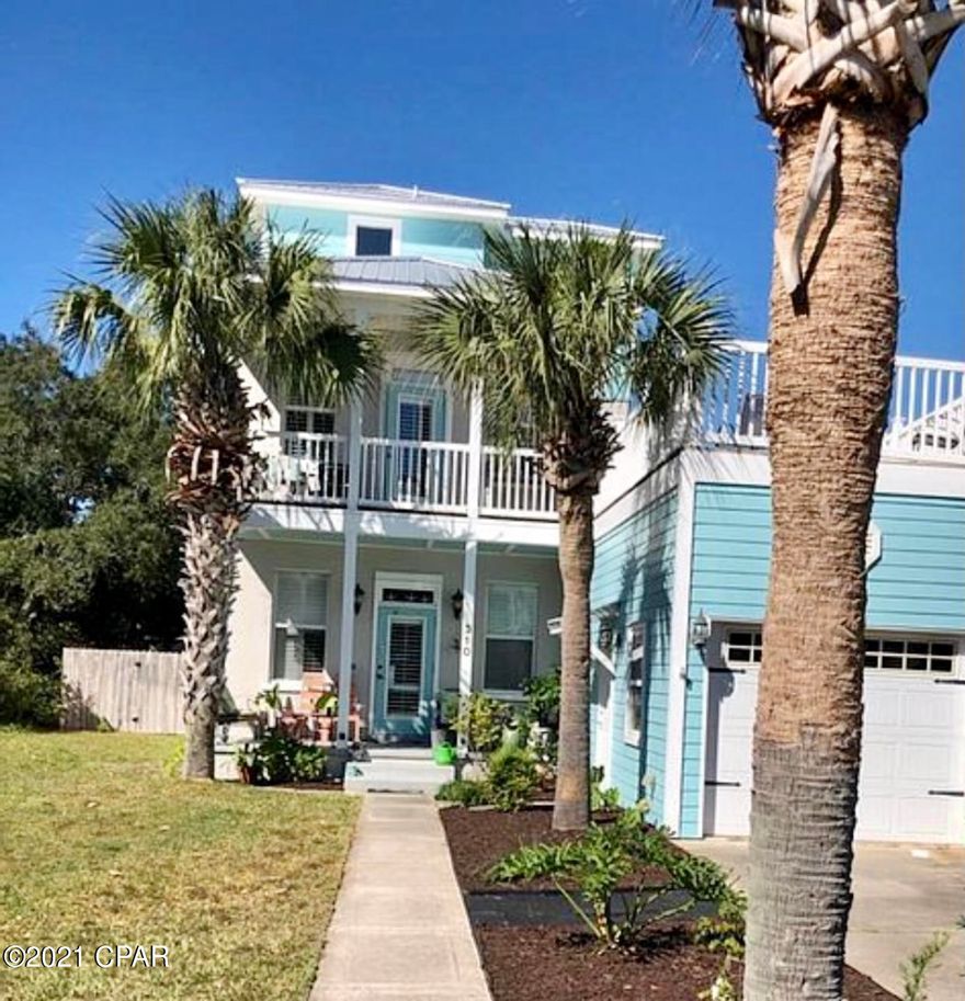 This beautiful 3 story beach cottage is a true gem. Nestled in the Bid A Wee Beach community.The house sits on a sought out area.A beautiful private pool has been resurfaced, in 2019.Outside shower with a privacy fence,  built in  2019.This home has a Concrete Block Structure that sits off the street with plenty of room for parking. There are 2 large master bedrooms on the 1st and 2nd floor. A guest bedroom on the 2nd floor with walk in closets.  A large private rooftop deck, that goes over a 33'ft long, new garage.It was rebuilt in 2021 with plenty of storage space and new epoxy floors. The front porch is perfect for that morning coffee.It has a 3rd floor crows nest bonus room with a wet bar and amazing views of the gulf. R1C Zoning no STR.

(3)full & (1)1/2 bath.  En-Suite Master Bathroo granite counter tops, double vanity, custom tile & river rock framed shower. Large laundry room with a large sink, and a walk-in pantry.The home is flooded with natural light during the day.Plantation shutters on all the windows and glass doors. No expense was spared on the custom window treatments.Downstairs the home has an open flow with 10'ceilings throughout the living room. Custom kitchen, with stainless steal gas range/oven, stainless steal appliances. Custom cabinets. Built in dining  Granite kitchen table.Porcelain tiles on the entire 1st.The 2nd and 3rd floor have laminate flooring through out. A perfect  family beach home. Great for entertaining.Seller is negotiable on  furnishings.So many amazing things about this house is what makes it a must see. Wont last long. Home presents a once in a lifetime opportunity to indulge in one of the best neighborhoods in all of Panama City Beach.