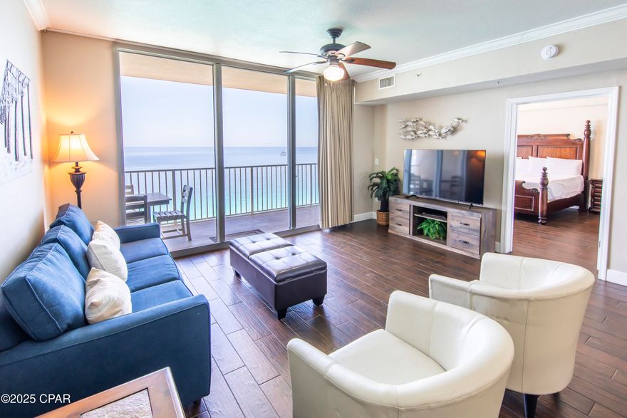 Wake up to gorgeous Gulf views from your master bedroom in this beautifully maintained 1 bedroom, 2 bathroom condo at Tidewater Beach Resort. Offered at $425,000, this unit is perfectly positioned for both personal enjoyment and strong rental potential.

Enjoy an open-concept layout with a spacious kitchen, granite countertops, and floor-to-ceiling windows that flood the living space with natural light. The master suite offers direct access to the balcony and breathtaking water views. A separate bunk room provides extra sleeping space for guests or little ones. This is perfect for vacationers and families alike.

Tidewater Beach Resort features top-tier amenities including two large lagoon pools, an indoor heated pool, a Gulf-front fitness center, a movie theater, on-site dining, and 24-hour security. Located within walking distance to Pier Park and the best of Panama City Beach shopping, dining, and entertainment.

Don't miss your chance to own a slice of paradise with direct access to sugar-white sands and unmatched Gulf views.