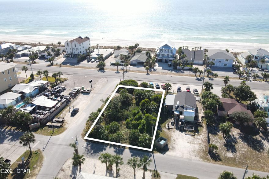 Get your hands on this property! Zoned for high-intensity commercial or general residential use, this large lot with 60 feet of frontage and a depth of 125 feet sits on one of the most popular streets in Panama City Beach. Offering gulf views and beach access directly across the street, this parcel is ideal for someone looking to build an estate-sized home or operate a commercial property such as a restaurant or retail space.