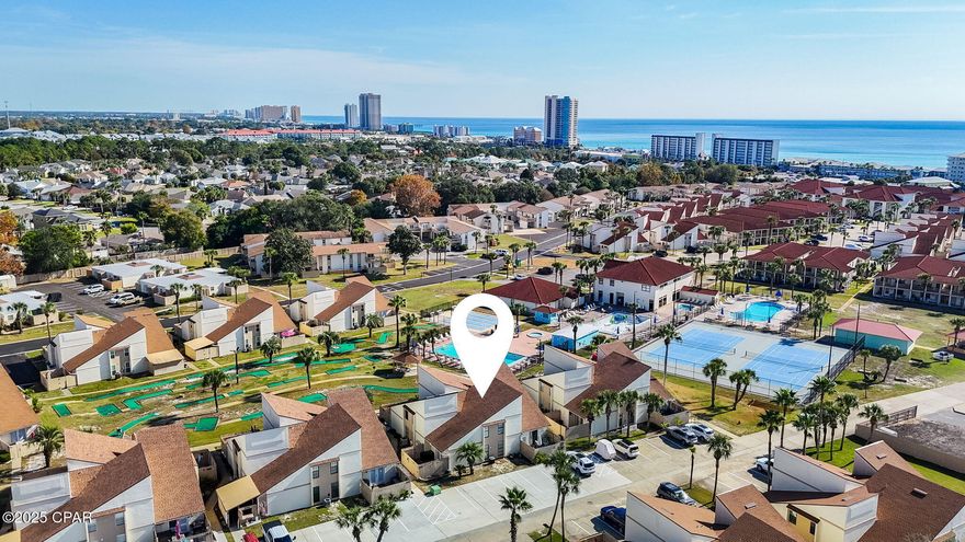 FULLY furnished 2BR/2BA end-unit condo in the sought-after Horizon South community. Brand new TRAIN carrier vac 2024 - Sleeper Sofa eazy Pull, Outdoor Refrigerator, LOWEST PRICE loft in Horizon South. less than 5 minutes to Panama City Beach's growing Pier Park - Dolly's Pirate Dinner show + Top Golf and STEPS away from easy beach access. Enjoy a spacious layout with cathedral ceilings, a loft bedroom, and an enclosed patio. Perfect as a primary home or short-term rental, the resort-style amenities include 4 pools, hot tub, tennis and pickleball, mini golf, fitness center, playground, and gated security. Priced to sell—Bring ALL OFFERS - your beach escape awaits!