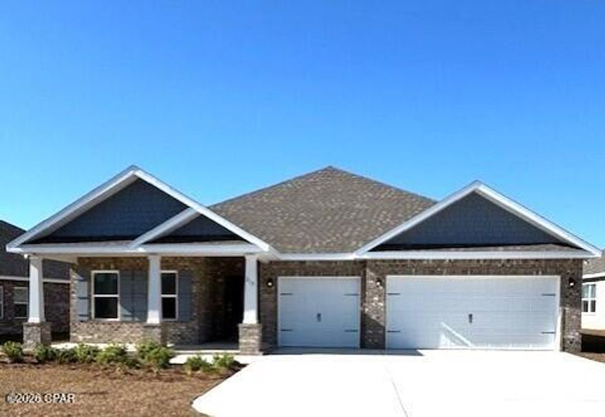 Introducing the Navarre plan! With its spacious layout and thoughtful design, this home offers comfort, flexibility, and a touch of luxury. Covering an impressive 2,482 square feet, the Navarre is a home that provides ample space for the whole family.
As you approach the front entrance, you'll notice the large truss covered porch, adding charm and character to the exterior. Upon entering the foyer, you'll find an optional den/living space that can also be converted into a fifth bedroom, providing versatility to suit your needs. Adjacent to this area, there is a section of the home that can serve as guest quarters or an ideal space for multi-generational living or a teen space, offering privacy away from the other bedrooms. This area includes a separate full bath and a linen closet.
Moving through the dining room and great room combo, you'll experience an open and inviting atmosphere. The great room seamlessly connects to the kitchen and breakfast nook, creating a central hub for family gatherings and entertaining. The kitchen features an island that houses a dishwasher and sink, combining functionality with style. A corner pantry provides ample storage for your culinary essentials.