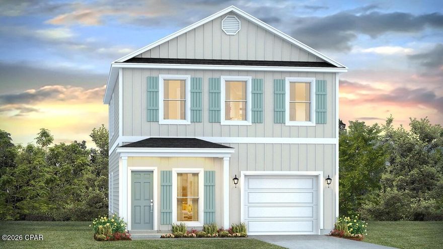 Welcome to 339 Robinson Bluff Road, a new home at Colonial East in Panama City Beach Florida. This home is under construction and features a grand entry with stairs leading to the second level bedrooms and a hall leading to the spacious downstairs living area. The foyer offers a coat closet and garage access just off the entry and a powder room. As you enter the open living area you will find an open kitchen with peninsula bar and space for bar seating. The dining area is spacious and looks over to the living area. The main living area serves as the heart of the home, as all bedrooms are on the second level.

The stairs located off the foyer lead to a second level landing and hall with all bedrooms and a laundry area. The primary bedroom is located just off the landing and overlooks the back of the home. This space is the perfect retreat and has a large closet and private ensuite bathroom with a large soak tub and separate shower as well as a dual sink vanity.

Leaving the primary bedroom, you will find two additional bedrooms that feature a Jack and Jill bathroom with separate single sink vanities and a shower tub combination. The additional bedrooms are spacious and feature large closets for storage. For more information on the Norfolk floor plan, contact a D.R. Horton Sales Representative.