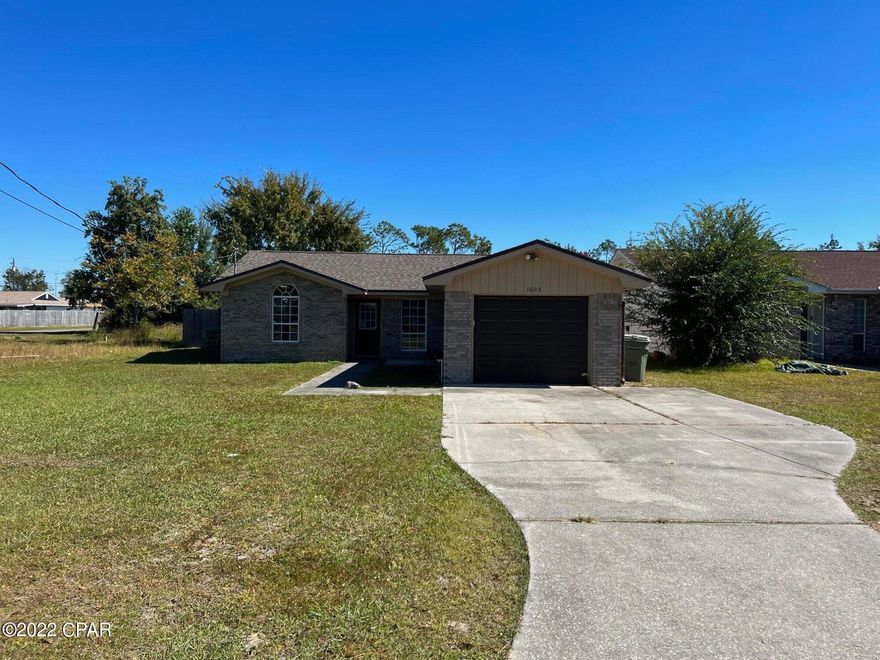 Cute starter home or investment.  Centrally located near stores, restaurants, and school.  Split floor plan with cathedral ceiling in living room, breakfast nook, and large backyard.

Vinyl flooring throughout the home and granite top in kitchen. More pictures to come.

Listing agent is related to the sellers.