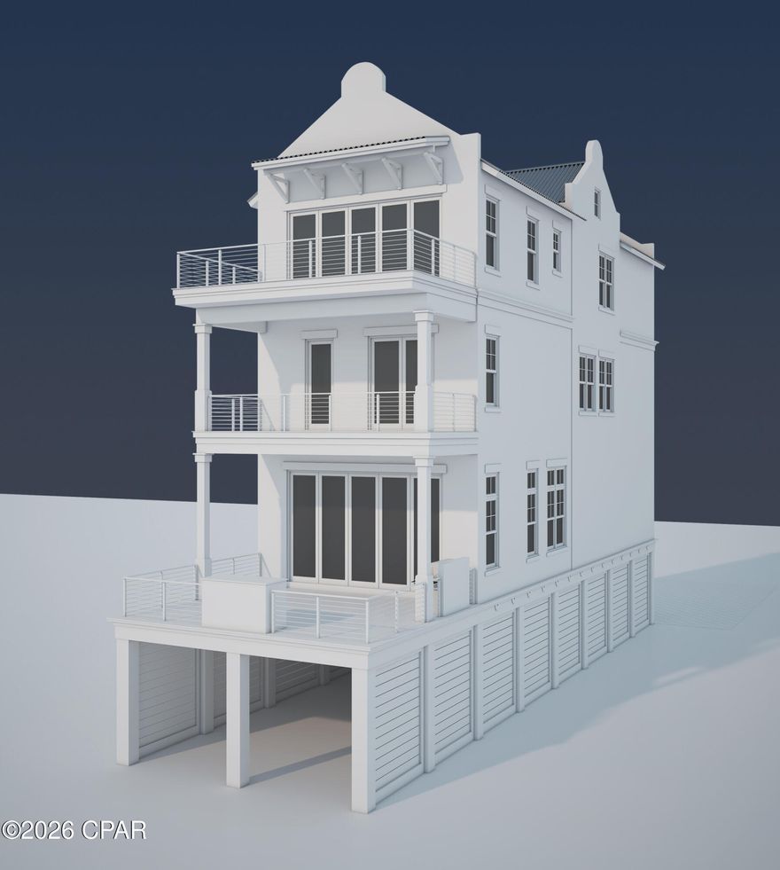 This is a once-in-a-generation opportunity to build farther on the Gulf than will likely again be permitted in this area. With new man-made dune construction now effectively precluding future approvals of this depth, this shovel-ready site offers a level of beachfront access and permanence that simply cannot be replicated. Rare opportunity to own a shovel-ready beachfront property in beautiful Port St. Joe, just minutes from Mexico Beach. The property comes with fully approved house plans for a stunning three-story coastal home, including 4,062 sq ft of living space, 1,507 sq ft of covered carport, and 817 sq ft of expansive balconies, along with completed engineering drawings and a Florida Department of Environmental Protection (FDEP) approved proceed order.  Property highlights include: 1-Beachfront lot with unobstructed Gulf views FDEP-approved proceed order in place (valid through September 2027).  2-Engineering and architectural plans fully completed.  3-Three living floors with an open parking and storage level beneath.  4-Generous balconies designed to capture sunsets, sea breezes, and panoramic water views.  5-Existing plans maximize buildable space on this lot for new-buyer modifications to the existing plan - you have the greatest opportunity to tailor the existing plan or build your own plan within the FDEP-approved footprint.  Because all required public notices have already been completed with no objections filed, the buildability of the approved home is further protected—an increasingly rare advantage along this stretch of coastline as new dune construction reshapes future development limits. This is a true turnkey opportunity: bypass years of uncertainty and permitting and move directly toward building an extraordinary beachfront residence in a setting that future buyers simply won't have access to again.