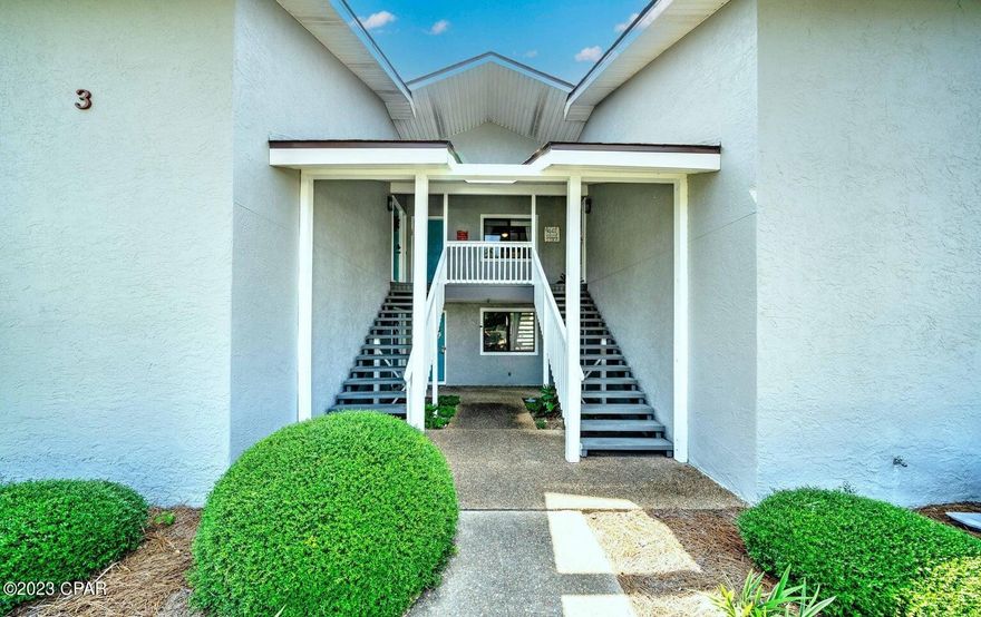 Price adjustment ! Ready to move in- Awesome second floor unit offers 1 Bedroom/1.5 Bath condo on the east end of Panama City Beach in a super convenient location and in a cozy waterfront complex. Private balcony to relax on at the end of a busy day.  Rent includes your water/sewer, trash, and cable.  Tenant only pays electric.  Point Lagoon is a popular community and offers a community pool for residents as well as a dock over looking the Grand Lagoon. Sorry, NO PETS.