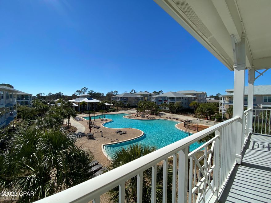 UNDER CONTRACT, SELLER ACCEPTING BACKUP OFFERS Best location in all of Island Reserve. Large corner 3 bedroom condo overlooking the pool. This condo is serene and spacious with luxurious features like LVP floors, plantation shutters throughout, gourmet kitchen, granite countertops, soaring ceilings, crown molding, stylish lighting and Jack and Jill bathroom between the two guest bedrooms. The oversized master suite offers large bathroom with double vanities, separate shower, garden tub, walk in closet and bedroom has direct access to the huge balcony. The beautiful emerald coast inspired the exterior colors that seamlessly flow into the lush landscaped courtyards. Whether this is a vacation home or your new private residence, you can enjoy resort amenities in this upscale resort community. This gated community features 1 acre resort style lagoon pool with rock waterfall, lap pool, children's play area, restroom facility and plenty of lounge area. There is also a clubhouse equipped with a state-of-the-art fitness facility, a half-court indoor basketball, volleyball and aerobic court, a billiard/game room and a media center with 100'' theater screen. Between the buildings you will find courtyards with fountains, lush landscaping, walking paths and benches. Island Reserve is located close to shopping, restaurants and the beach.
