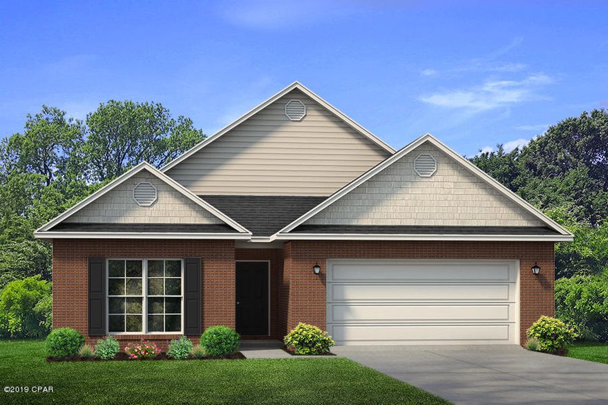 Welcome to Andrews Plantation! This brand new subdivision is now selling in the heart of the Panama City and Lynn Haven area. This Delray floor plan is Under Construction. A four sided brick home featuring vinyl plank flooring throughout, plush carpet in bedrooms, granite countertops, beautiful interior doors with brushed nickel hardware and quality paint. 9' ceili The kitchen is open with a center island and a corner pantry. The appliances include a stove, microwave and dishwasher. The master bedroom has two walk-in closets, double vanity and  large shower. Outside you will find a covered entry way and covered back porch.