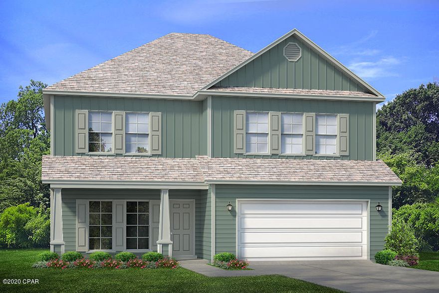 The two Story Azalea floor plan is Under Construction. Estimated completion End of October. This is a spacious 4 bedroom, 3 ½ bath, 2 car garage

home that features a large game room on the 2nd floor. This home has plank vinyl flooring on the 1st floor of the home in all the common areas, baths and

laundry room. The kitchen has painted cabinetry, large breakfast bar and granite counter tops. Stainless steel appliances include a smooth top stove, dishwasher

and microwave. Bedroom 1 is downstairs with a walk-in closet and 5ft walk in shower in the bath. A full irrigation system and a beautiful glass front door is also

included as well as a standard smart home package with Kwikset Keyless entry, an Echo Dot device, Qolsys IQ touch panel and Skybell doorbell. Pictures, photographs, floor plans, elevations, features, colors and sizes are approximate for illustration purposes only and will vary from the homes as built. Home and community information including pricing, included features, terms, availability and amenities are subject to change and prior sale at any time without notice or obligation. For Move-In/Completion Estimates: Ready dates are estimates only. Timing of completion of construction and buyer move-in are subject to contingencies contained in home purchase agreement and governing jurisdictions issuance of a certificate of occupancy, and may change due to forces majeures and other delays or disruptions outside the reasonable control of the Builder