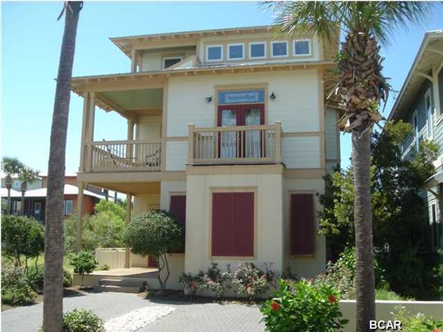 Located in the small, GATED, GULF FRONT community of Water's Edge, this great beach house boast a PRIVATE POOL, GULF VIEWS, decks off every bedroom! Great house design with 1st floor living & all the right finishes; hardwood floors, solid surface countertops &, stainless appliances. This unique Coastal Caribbean styled beachside neighborhood offers lush landscaping, deeded beach access in a GREAT LOCATION. Adjacent to Rosemary Beach, across the street from The Villages of South Walton & just 3 blocks from Alys Beach, the location couldn't be more perfect! OWNER MOVED TO CA. OPENED NEW BUSINESS. NO TIME TO DEAL WITH REPAIRS. HOUSE BEING OFFERED AS IS. CONDITION IS GREAT WITH ONLY MINOR COSMETIC BLEMISHES. PRICE INCLUDES FULL HOME WARRANTY!!  BEST DEAL IN WATER'S EDGE