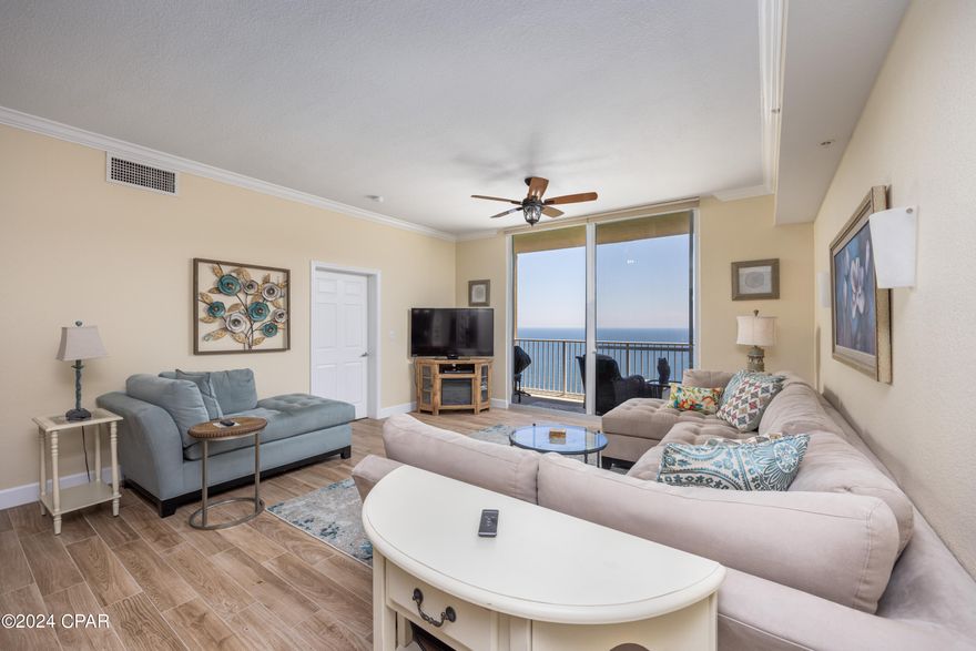 NEW HVAC and Hot Water Heater installed in 8/2024 and being sold fully furnished!!! 2905 Tidewater is truly turnkey, all you need to bring is your toothbrush and bathing suit. Measuring 1593 sqft, this is one of the largest 2 bdrm 2 bath condos in PCB. The spacious master bedroom and the living room offer direct access to the balcony that overlooks the emerald waters of the Gulf of Mexico! The beauty and peacefulness of the sights and sounds from the 29th floor will carry your stresses away. The interior finishes include: tile flooring throughout, granite counter tops, shaker cabinets, tile back splash, and custom paint. Some of the many amenities Tidewater Beach offers are: two gulf front pools, an indoor heated pool, gulf front fitness center, beach service, conference center, Located less than one mile west of Pier Park and less than 10 miles east of Scenic Hwy 30A, this ideal location allows you to easily take advantage of everything Bay and Walton Counties have to offer. Contact your realtor today before its too late.