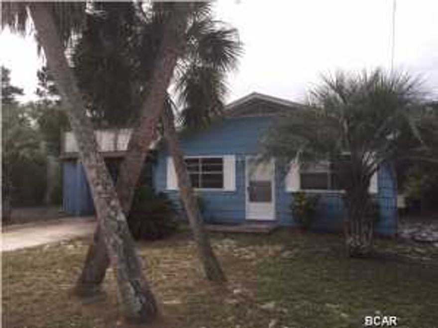West end of PCB. South side of Back Beach Rd. (Hwy 98). 3BR / 1BA, 1100 SF, Florida cottage within a few blocks of the beach. New flooring and fresh new paint. All appliances convey. Carport with storage and detached yard building. 2nd floor sundeck perfect for enjoying the Florida weather.