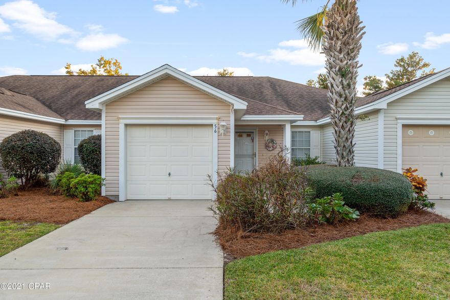 ''CURRENTLY UNDER CONTRACT SELLER ACCEPTING BACK UP OFFERS'' Welcome home, in the highly sought out neighborhood of Palmetto Trace! This beautiful, fully furnished 2 bed/2 bath townhome features a new electric fireplace, new paint throughout, all new flooring, new lighting, new hot water heater and brand new appliances. Added perks include a one car garage and screened in back porch. Palmetto Trace is the ideal neighborhood with sidewalks, street lights, two community pools, open pavilions and bath houses. Walk, bike or take a short golf cart ride to Pier Park, Frank Brown Recreation Park and the beautiful Emerald Beaches.  Vacant and ready to show! Call today! All info is approx. and must be verified by buyers if important.