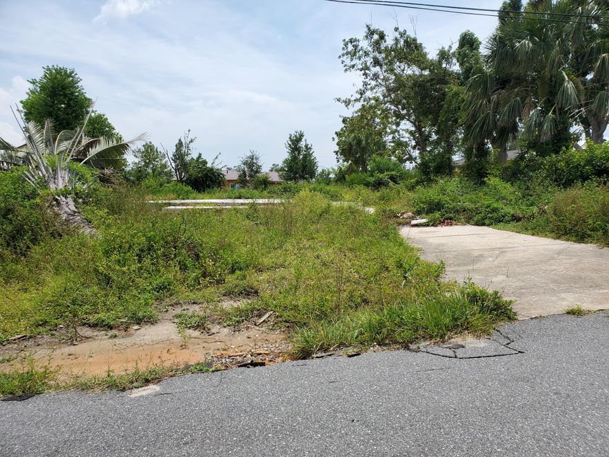 The lot previously supported a 3/2 home that was destroyed by Hurricane Michael. The lot has been cleared but the slab remains.