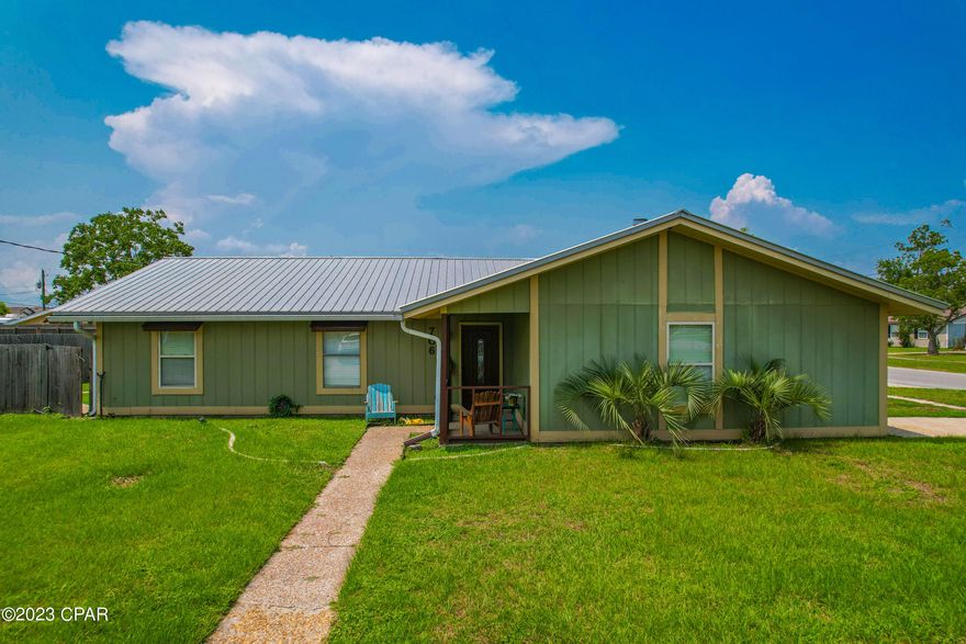 Here's your opportunity to own an affordable home located in the heart of Lynn Haven. This desirable location is convenient for shopping, popular dining, boat ramps, great schools and all your day to day activities. With 3 bedrooms, 2 full baths and over 1,600 sqft this home creates the perfect setting for relaxing and/or entertaining. Highlights include a metal roof, recently installed HVAC, neighborhood sidewalks, a storage building, wood burning fireplace and a large privacy fenced corner lot. The spacious kitchen provides plenty of cabinet space for storage and counter space for prepping your favorite meals. You'll also appreciate a large pantry and breakfast bar. The master bedroom has updated flooring and a private master bathroom. Your family and guests will also appreciate the space the additional bedrooms provide. Every room of the home has updated flooring making it easy to maintain. You'll love the space and privacy the backyard creates and the back patio perfect for family BBQ's. This home truly is a must see! call today to schedule your private showing.