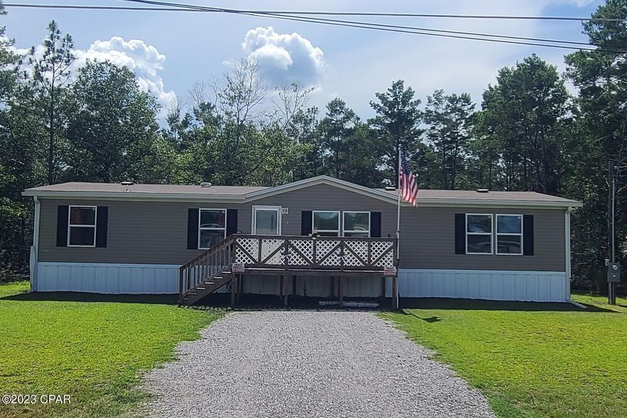Welcome to your slice of tranquility in rural Defuniak Springs! This charming and fairly new manufactured home offers the perfect blend of comfort and serenity. Boasting 3 bedrooms and 2 baths, this home provides ample space for your family to grow and thrive.

Step outside and take in the beauty of the surrounding landscape from not one, but two added decks that expand your living space and provide the ideal setting for morning coffees or evening stargazing. The decks offer a seamless transition between indoor and outdoor living, perfect for hosting gatherings or simply enjoying the peaceful ambiance.

In addition to the delightful living spaces, the property features a spacious and well-maintained shed, offering plenty of storage for all your outdoor gear, tools, and more. Whether you're an outdoor enthusiast or simply appreciate the convenience of extra space, this shed is sure to impress.

Located conveniently close to I-10, this home grants easy access to nearby amenities while still providing the seclusion and privacy that rural living offers. Embrace the best of both worlds with this charming property, ready to become your forever home in Defuniak Springs. Don't miss this opportunity to create lasting memories in this idyllic setting!