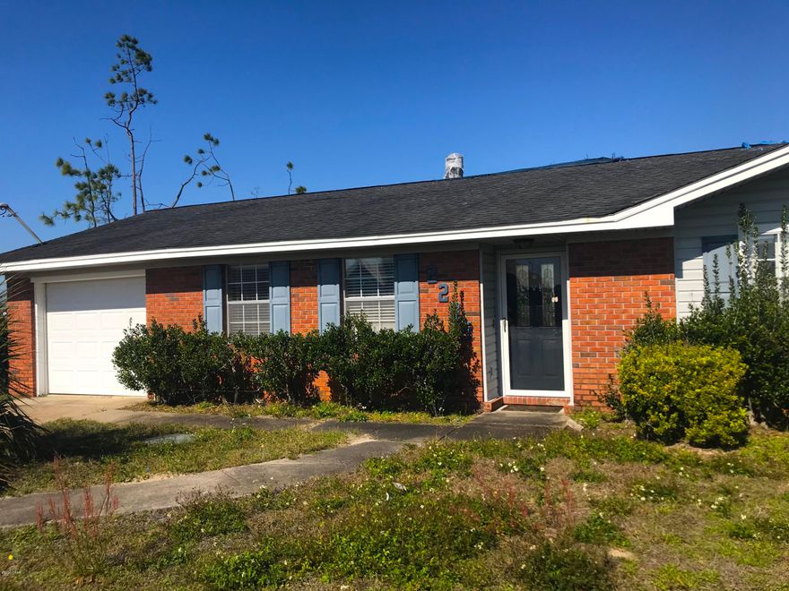 GREAT fix & flip or investment opportunity with this 3 Bedroom / 2 Bathroom beautiful brick home in the SOUGHT-AFTER College Point Estates neighborhood in Lynn Haven! This gorgeous home is 1,423 sqft. (heated) and 1,809 sqft. (total). The home sits on a very large lot and also has a huge shed in the backyard. Inside, the home has a great floorpan, stone fireplace and beautiful dark cabinets with granite countertops in the kitchen. This home was damaged by Hurricane Michael and will require some repair, including roofing, drywall, etc. - BUT AT THIS PRICE IT IS A STEAL! Don't wait because this one will definitely NOT LAST LONG! ----- (Cash Buyers Only) ----- (Showings By Appointment Only) -----