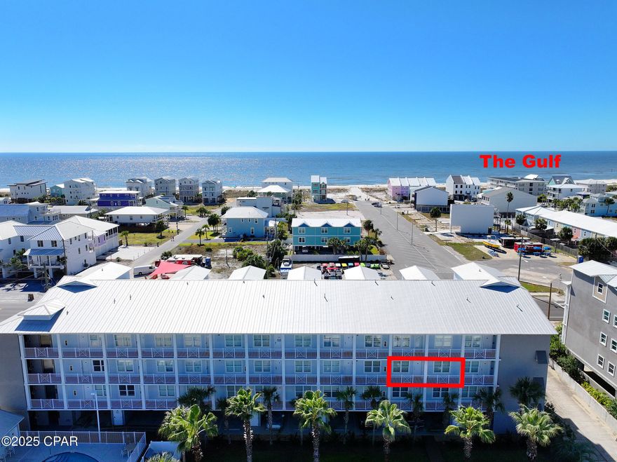 CURRENTLY UNDER CONTRACT, SELLER WILL CONSIDER BACKUP OFFERS - - - - Enjoy stunning Gulf water views from this charming 2BR/2BA condo on the canal with direct Gulf access—just steps from the sugar-white sands of Mexico Beach! Boat Slip #19 includes a lift, cover, and a dedicated parking space with additional guest parking. Community amenities include a pool, hot tub, fitness room, elevator, BBQ area, on-site fish cleaning station, and a private storage closet beside your covered parking. HOA dues include building insurance, water, sewer, garbage, cable, and internet. Built with concrete, HardiPlank, steel framing, and a metal roof for peace of mind. Located in desirable Tranquil Harbour—across from the coming soon Public Pier —this property offers the perfect blend of comfort, convenience, and coastal living. Don't miss your chance to own a slice of paradise!