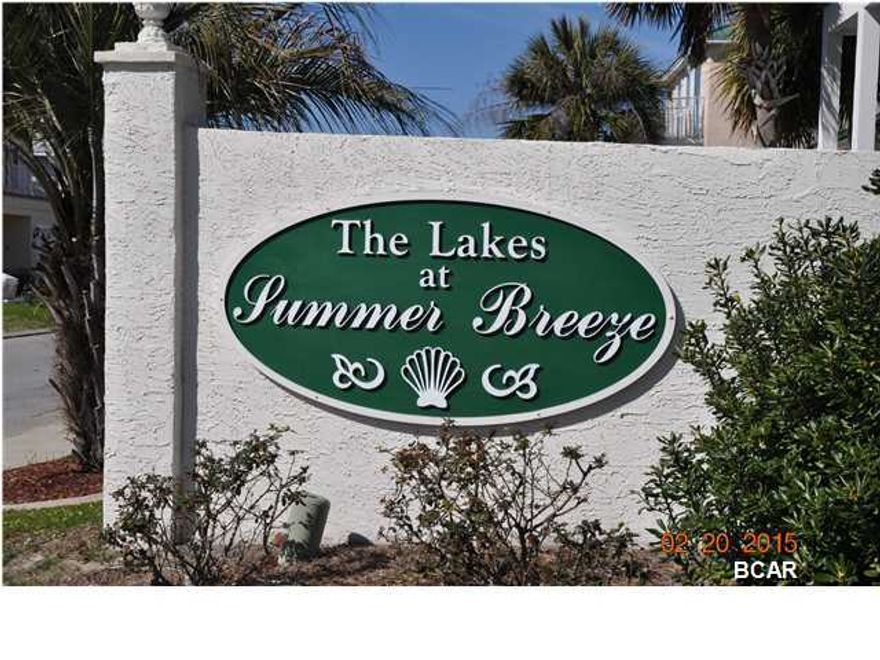Great opportunity to own and build on a Lakefront lot with Gulf View in a Panama City Beaches premiere waterfront subdivision ''The Lakes at Summer Breeze''. This lot has a seawall already in place and may just be the best lot in the entire subdivision. This subdivision is walking distance to the Gulf of Mexico with views of the gulf possible. Easy access to subdivision down Hwy 79 and Front Beach rd. Short drive to Pier Park and all the amenities this upscale shopping center has to offer. Including Pier Park North that just recently opened. If you need help building a home on this lot one of the owners is a excellent Coastal Custom Home builder. Call for details. The lot dimensions should be verified by a survey and all utilities, building requirements, zoning and restriction as well.