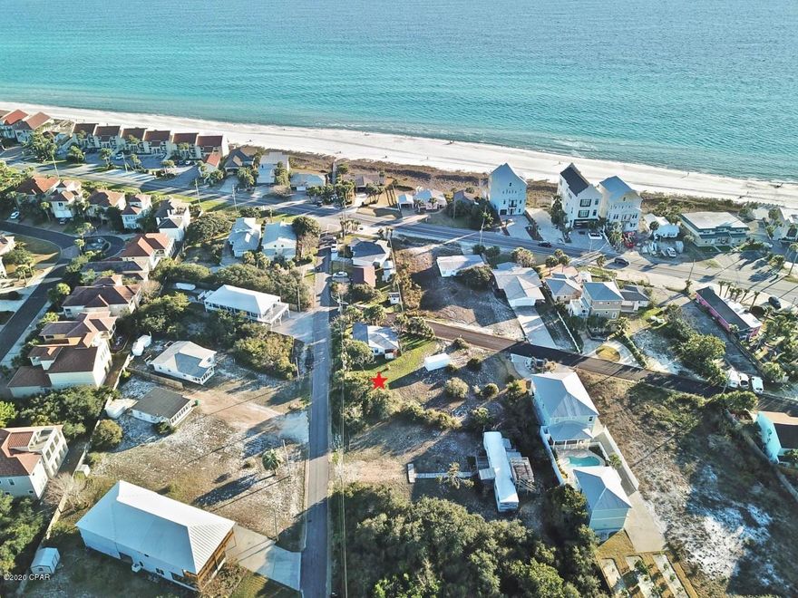 Build your Perfect Beach House on this lot located steps from the beach on the desirable West End of PCB.  Fantastic views of the Gulf from a second and third stories will be yours!  This location is ideal for a vacation rental.  The site has room for a swimming pool. ***Property must be tied into city sewer that is located around corner on Webb Street approximately 150 feet away.  *All important listing data should be verified.
