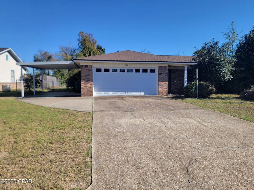 ** Motivated Seller, Bring an Offer **Investor Handyman special ! Solid structure brick home that needs updating. Great neighborhood within 10 Min. to Tyndall. 3 BdRm with 2 Baths on a split floor plan. This property boast a large lot and fenced in yard with a carport for additional parking. With a little love and cleaning, this home will be a charming place.  NO HOA Fees ! Large Lot