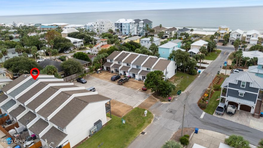 MOTIVATED SELLER! Seller will give 2 Options with a FULL PRICE OFFER! (1) Seller will give a $15,000 Buyer Concession towards Kitchen Renovation OR Pay Buyers closing costs up to $15,000 concession in addition to paying Title and Doc Stamps. SHORT TERM RENTALS ALLOWED! NO HOA! ROCKS THROW TO THE BEACH ACCESS 82 & 83! Walk out the drive to Oleander hang a left and a short walk to the Gulf! Great Investment property! With no HOA eating into the profits this one is a gem! Back courtyard is privacy fenced with an outdoor shower, sitting and grilling area and laundry room. Recently renovated with LVP Flooring throughout, fresh paint, blinds and Fully stocked and Furnished! Upstairs balcony off the master is spacious. Catch those Gulf breezes as you drink your morning coffee or enjoy that evening adult beverage! Ready to Move In or add to your rental portfolio. SOME RENTAL INCOME ALREADY BOOKED FOR 2024 $13,000 GOES WITH THE SALE! A Projection in Docs! There are 2 Parking Spots for this Unit. Buyer and Buyers at to verify All dimensions and anything deemed important.