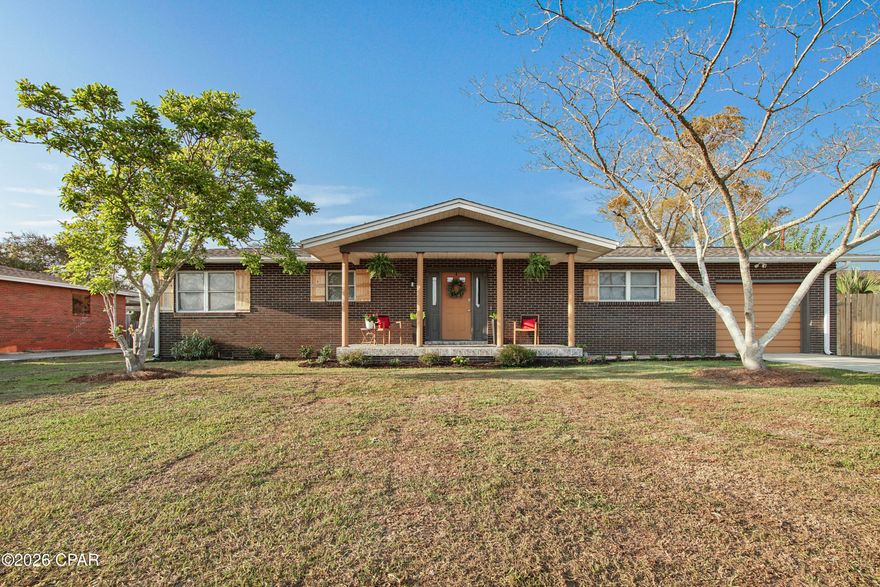This fabulous pool home is the best value in East Panama City and perfect for a Military Family! It is only 6 miles from Tyndall Air Force Base. Its spacious open floor plan and updated kitchen include granite countertops and hardwood flooring and tile. No carpet! This home is perfect for entertaining friends and family. Enjoy your outdoor retreat by the pool with your own sand island and screen room for dining alfresco. The yard is already fenced in for privacy and protection of pets and loved ones. Three bedrooms and 2 full baths are all freshly painted and move-in ready. There is a deep garage and extra parking space in the driveway. This home is conveniently located by restaurants, shopping and medical. This home is must see with many upgrades and is move-in ready. Home can be purchased furnished for an additional price.