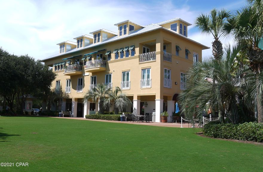 Professionally decorated one bedroom condo overlooking the Village Green, Lake Carillon, and the beach community of Carillon Beach.  This unit has one bedroom, two full baths, easy elevator access, and views of the Gulf of Mexico.  Think of this as the perfect beach getaway, a great investment property or simply a nice full time residence for a single person or a couple.  As part of Downtown Carillon Beach, unit has easy access to three restaurants, pools, tennis courts, basketball court, yoga studio, fitness center, and, of course, the beach.  Don't miss out on this great opportunity to become a part of this amazing gated community.