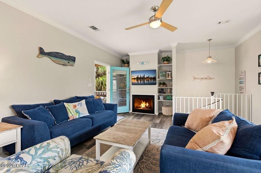 Half-block to the Gulf--sunset views, strong rental appeal, and the beach lifestyle buyers are searching for. 
Prime west-end location in Panama City Beach just half a block from the sugar-white sand and emerald waters of the Gulf of Mexico--exactly what vacation home buyers and rental guests are looking for. This charming two-story beach home offers the ideal setup for a second home or income-producing vacation rental.
The bright open living and kitchen layout is filled with natural light and features granite countertops and stainless-steel appliances, creating a welcoming gathering space after a day at the beach. A large balcony off the living area provides the perfect spot to relax with evening breezes and enjoy beautiful sunset views.
Upstairs includes two bedrooms and one full bath, while the oversized first-floor primary suite offers added privacy with a sliding glass door to the patio and its own mini kitchen--a flexible layout ideal for guests or rental versatility.
Recent and practical upgrades include two AC units, hurricane shutters, new LVP flooring, updated kitchen, and a metal roof installed in 2018 offering durability and peace of mind, AND a game room space in the garage to include pool table, and hoops basket ball game.  Located minutes from shopping, dining, and entertainment at Pier Park and just a short drive to the iconic communities along Florida State Road 30A! 250 step walk to the beach, listen to the rhythm of the waves from your balcony, and enjoy the kind of location that keeps vacation renters coming back year after year. 
(Buyer to verify dimensions and information deemed important )