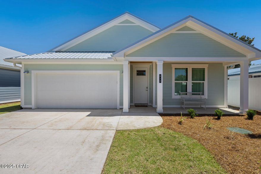 Your beachside retreat awaits — and it comes fully furnished and ready for short-term rental! Tucked away on a peaceful street in the highly desirable West End of Panama City Beach, this stunning 3-bedroom, 2.5-bath home blends modern style with an easy coastal lifestyle, all just minutes from the sugar-white sands of the Gulf and the vibrant 30A corridor.
Step inside to soaring 9' ceilings, sleek 8' doors, and a bright open-concept layout designed for comfort and entertaining.The chef's kitchen is a true centerpiece with quartz countertops, top-of-the-line stainless appliances, a pot filler, vented hood, soft-close cabinetry, drawer microwave, and a spacious island perfect for gathering after a beach day.Tray ceilings, recessed lighting, and luxury vinyl plank flooring. The primary suite offers a spa-like escape with a tiled walk-in shower and glass door, double vanity with quartz tops, private water closet, and generous walk-in closet. Built to impress and built to last, the home features a durable metal roof, impact-rated windows/doors (including garage door), full gutters, and an energy-efficient natural gas tankless water heater. Outside you'll love the low-maintenance Florida setup: full landscaping with irrigation, a 6' vinyl privacy fence, covered patio, tongue-and-groove porch ceilings, and an outdoor shower for rinsing off the salt and sand. Close to beach access and the Lake Powell boat ramp, this location is perfect for enjoying the best of PCB — or maximizing income as a turnkey short-term rental. Modern, furnished, rental-ready, and perfectly positioned for the West End lifestyle — welcome to 612 Palm Beach Drive!