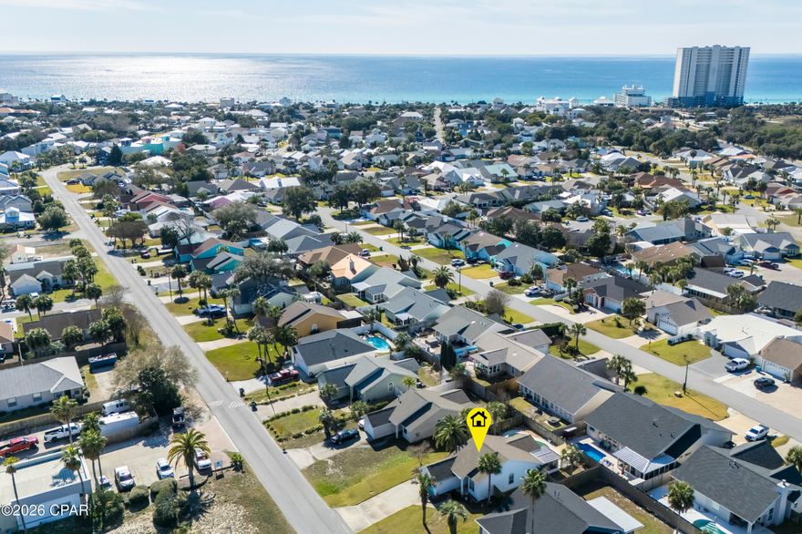 Located in the highly desirable Bid-A-Wee neighborhood, this charming 2-bedroom, 2-bath home offers the perfect blend of coastal living and thoughtful updates. Located just .6 miles to the beach, there is an optional HOA of just $100 per year provides access to a private beach with three gated entry points, a rare and valuable amenity.

The home features your own private salt water pool and outdoor shower, ideal for relaxing or entertaining after a day at the beach. The pool was resurfaced in 2023 and includes a new pool pump installed April 2025. A bright Florida Room opens directly to the backyard and pool area, creating seamless indoor-outdoor living.

Major improvements include a roof replaced in 2020, HVAC system and air handler replaced in 2023, new hot water heater (February 2025), and a new refrigerator (January 2025). The exterior has been freshly painted with stucco repairs, enhancing curb appeal, and a new outdoor sprinkler system was installed in 2024.

Well-maintained and move-in ready, this property offers a fantastic opportunity to enjoy beachside living with peace of mind, thanks to extensive recent upgrades. Located within minutes of the private beach access, this Bid-A-Wee home is ideal as a primary residence, second home, or investment property. 🏖️🏡