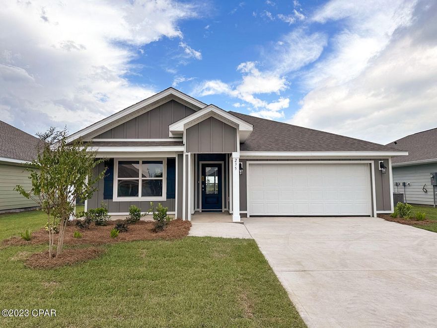 New construction by D.R. Horton in the highly desirable Callaway Area, Park Place in Callaway is our closest new construction to Tyndall Air Force Base!  As you enter this Cali floorplan you will find traditional 8' ceilings. Engineered Vinyl Plank flooring in all common areas of the home and carpet in bedrooms. Open concept floor plan for entertaining. The kitchen has a center island, a large pantry, White Cabinets with durable granite countertops. The kitchen is equipped with Brand name SS Range, Dishwasher and Microwave. A standard Smart Home package includes a KwikSet keyless entry, Skybell doorbell, automated front porch lighting, an Echo Dot device, and Quolsys touch panel which can be integrated to control your lighting, thermostat, front door and so much more. A builder 10 year structural warranty is also included. Conveniently located close to shopping, recreational parks, schools, and Tyndall Air Force Base.,