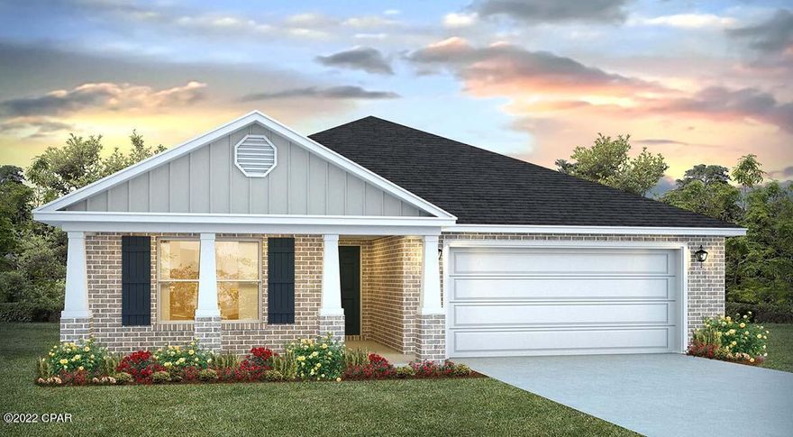 The Ryder floorplan is a beautiful 4 bed, 2, bath, 2 car garage home. As you enter this Ryder, you will find quality painted walls with traditional 8' ceilings. LVP flooring is throughout all common areas of the home, with carpet in all bedrooms. The kitchen has a center island, a pantry, beautiful cabinetry and durable laminate countertops. Master bedroom features two large walk-in closets, dual sink vanity, and a spacious walk-in shower. This home comes standard with a Smart Home Technology package which includes a KwikSet keyless entry, Skybell doorbell, automated front porch lighting, an Echo Dot device, and Quolsys touch panel which can be integrated to control your lighting, thermostat, front door and so much more. This home is being constructed with the Zip Sheathing system, providing greater protection than a traditional housewrap from damages due to wind, rain, and extreme weather. A builder 10-year structural warranty is also included.

Pictures may be of similar, but not necessarily of subject property, including exterior and interior colors.