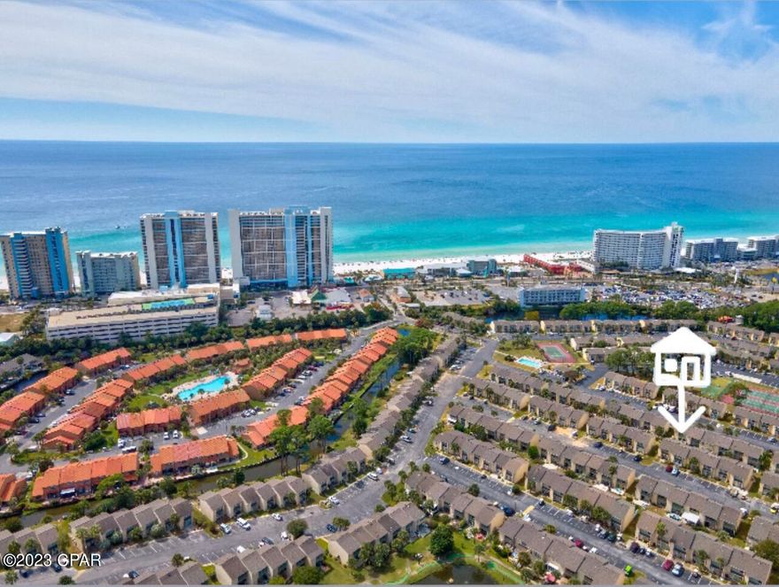 Welcome to your dream vacation retreat at Gulf Highlands Beach Resort in Panama City Beach! This beautifully decorated and recently updated townhouse offers a perfect combination of comfort, convenience, and family-oriented amenities.

Situated in one of the most sought-after resorts in the area, this 2-bedroom, 1 1/2-bathroom townhouse provides a relaxing and enjoyable experience for all. Say goodbye to waiting for elevators or searching for parking spots in crowded garages - this unit offers the luxury of no-wait access and not one but two assigned parking spaces right outside your front door!

As you step inside, you'll be greeted by the open layout that seamlessly connects the kitchen to the living area, allowing for easy interaction with family and friends. The renovated kitchen is a chef's delight, featuring sleek stainless steel appliances that are both stylish and functional. The interior features hard surface flooring throughout, creating a clean and modern ambiance

In addition to the two bedrooms, this townhouse boasts an additional bunkroom, providing extra sleeping space for larger groups. With a capacity to comfortably accommodate up to 6 people, everyone can find their own cozy spot to rest and rejuvenate after a day of sun-soaked adventures.

The unit comes fully furnished and turnkey, ensuring a hassle-free and seamless move-in experience, including smart technology: smart thermostat, keyless smart door lock, and a video doorbell.  Just bring your suitcases and start enjoying the resort lifestyle immediately! Gulf Highlands Beach Resort is a gated community that offers a plethora of amenities to enhance your stay. From the beachside pool and clubhouse to the 10 other pools (5 of which are heated), there's no shortage of aquatic fun for everyone.

Sports enthusiasts will appreciate the four well-maintained tennis courts, with two of them being lighted for evening play. The 18-hole mini-golf course provides an opportunity for friendly competitions and family bonding. If you're up for some friendly rivalry, try your hand at shuffleboard on one of the resort's dedicated courts.

When it's time to soak up the sun and enjoy the pristine beach, you'll appreciate the dedicated beach access, which is just a stone's throw away from your townhouse. Take a refreshing dip in the beachside pool, lounge under an umbrella, or simply stroll along the sandy shores as you bask in the beauty of the Gulf Coast.

As an added bonus, Gulf Highlands Beach Resort offers a low Homeowners Association fee that covers all the amazing amenities, as well as basic cable and high-speed internet. This ensures that you can make the most of your vacation without worrying about additional expenses.

Don't miss out on the opportunity to own this fantastic townhouse in Gulf Highlands Beach Resort. Whether you're seeking a permanent residence, a vacation home, or an investment property, this townhouse checks all the boxes. Start creating lifelong memories in paradise - schedule your viewing today! Room dimensions, age, Sq footage, HOA fee are approximate, please verify if important.