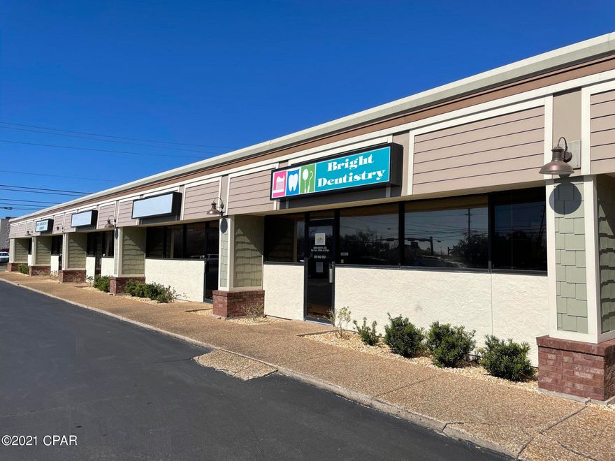 This office is located in the heart of Panama City and one of the most heavily traveled corridors in the county. It is surrounded by National retail tenants and other medical. The building is located across the street from Gulf Coast Medical Center and less than 10 minutes from Bay medical / Ascension.The previous user was dental but is can be used for medical or office use.  It is affordably priced especially considering the location.