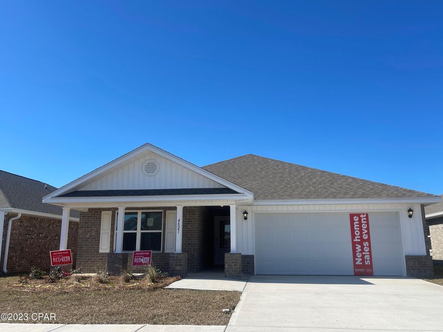 The Ryder floorplan is a beautiful 4 bed, 2, bath, 2 car garage home. As you enter this Ryder, you will find quality painted walls with traditional 8' ceilings. LVP flooring is throughout all common areas of the home, with carpet in all bedrooms. The kitchen has a center island, a pantry, beautiful cabinetry and durable laminate countertops. Master Bedroom features two large walk-in closets, dual sink vanity, and a spacious walk-in closet. This home comes standard with a Smart Home Technology package which includes a KwikSet keyless entry, Skybell doorbell, automated front porch lighting, an Echo Dot device, and Quolsys touch panel which can be integrated to control your lighting, thermostat, front door and so much more.

This home is being constructed with the Zip Sheathing system, providing greater protection than a traditional housewrap from damages due to wind, rain, and extreme weather. A builder 10-year structural warranty is also included.

Pictures may be of similar, but not necessarily of subject property, including exterior and interior colors.