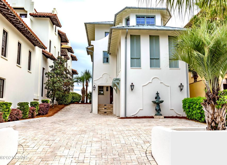 LISTED FOR COMP PURPROSES ONLY. 
 Beach homes like this well-maintained, stunning CB/stucco gulf-front beauty in gated Carillon Beach rarely come available on the open market. Boasting 5 BR, 5 1/2 baths Wooden Shoe, so named by its  Dutch owners, sits high atop the dunes and offers multiple stunning gulf views.  Open floor plan with expansive kitchen featuring Viking appliances and ample cooking/dining space. There is an elevator and separate living space w/ wet bar and ice-maker on the ground level.  Has new roof & gutters. Confirmed rental bookings to date for 2021 total 238k. Space to build guest house and/or swimming pool, subject to approval of CB Design Review Board.  Carillon Beach is a quaint, gated, New Orleans style enclave featuring 3900 linear feet of never-crowded, semi-private white sandy beach on the gulf.