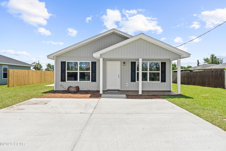 Just Listed! Open House Saturday 11am to 1pm. Come check out this brand new home. This great home is conveniently located near Eastern Shipbuilding, Tyndall Air Force Base, grocery stores, and more. The interior features include an open living and dining area,  stainless steel appliances, a nice pantry, a huge living room, inside laundry room, a large master bedroom with ensuite bath with double sinks,  built in shelving, and tub/shower combo. The exterior features a a double driveway and large covered front porch with custom brick pavers. Call your Realtor TODAY to see this GREAT home.