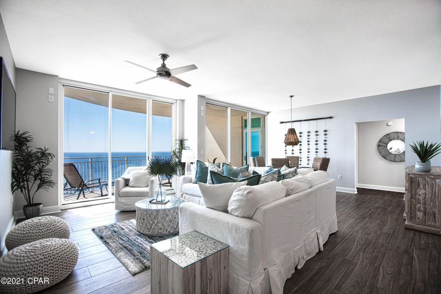 'CURRENTLY UNDER CONTRACT, SELLER ACCEPTING BACKUP OFFERS' Newly Remodeled and Stunningly Beautiful with Priceless views, AQUA 1102 is one of the highest in demand across the Gulf Coast! Ocean views throughout, spectacular sunsets and excellent rental income averaging between 60K and 70K! Professional Beau Interior Decor and positioned in the market with continued Successful momentum to drive the highest ROI! 3 Bedroom, 3 Bath w/ 2 King Oceanfront Master Suites on Water with largest open living area space w/ top to bottom wall of sliding glass and glass doors to take in the breathtaking views of the Sparkling Blue-Green Ocean on the Emerald Coastline. Ride the Waves of Luxury Living! AQUA 1102 is a contemporary coastal classic with a touch of modern beach elegance! PCB has been defined as No. 2 ''Emerging Destination'' in the world! Aqua is in the middle of a Goldmine at Pier Park and nothing compares to this opportunity across the Gulf Coast! Connect to the magic of the gulf and fulfill your beach front ownership and vacation dreams in this Luxury AQUA 1102 condominium!

AQUA commands one of the most enchanting views on the gulf coast as this beautiful property rises above the white sands of Panama City Beach to the vibrant blue of the Gulf Coast sky. Sandy white beaches and blue-green crystalline waters stretch as far as the eye can see. Experience the poolside café, the whirlpool spa and the majestic beachside terrace of pools, fountains and water gardens - Aqua is your ultimate Gulf-front vista, all the beauty of resort living and all the comfort of home.

Vacation pleasures abound as there is championship golf, fine restaurants, spectacular shopping, sport fishing, scuba diving, parasailing and amusement parks...or just make new tracks in the sand. Whatever you choose, AQUA is both your enchanting host and your luxurious sanctuary. While at Aqua you can enjoy on-site pampering services such as our Aromatherapy Steam Room, Fitness Center, supervised Kid's Club during peak vacation seasons, Poolside Party, Meeting and Media Room, an Event Center and more.

Entertainment Highlight:
AQUA is located 10 minutes from the Northwest Florida Beaches International Airport and just a pleasant stroll away from PIER PARK, a 240-acre high-energy entertainment, dining and retail wonder for the whole family. Pier Park is a unique open-air regional retail environment providing shopping, entertainment, and dining experiences.