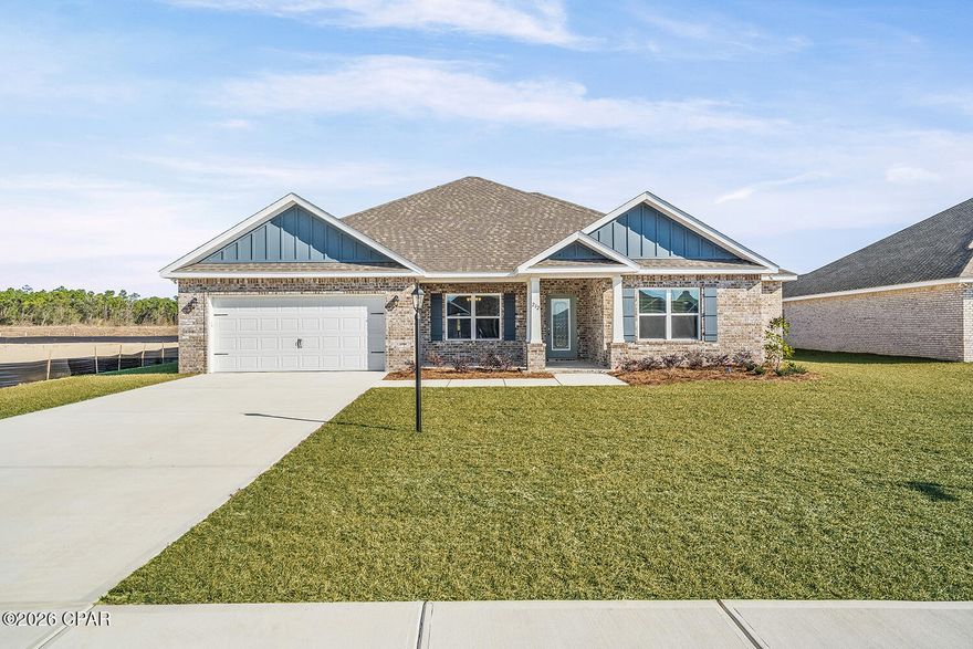 Introducing the Rosemary B floorplan! This impressive home offers 4 bedrooms, a den, 3 total baths, a 2-car garage, and 2,750 square feet of luxurious living space. As you enter through the stately covered porch, you'll step into a welcoming foyer. To one side, a formal dining room awaits, providing an elegant space for hosting dinner parties and special occasions. On the other, you'll find a private front wing of the home, featuring a versatile den that can serve as an office space, playroom, or easily be converted into a fifth bedroom. Adjacent to the den, there is a bedroom with a walk-in closet, offering comfortable accommodations for guests or family members. A full bathroom is conveniently located just outside these two rooms. Continuing down the hallway, you'll enter an open concept area that includes a spacious great room, kitchen, and breakfast area. This design allows the whole family to gather and interact seamlessly. The kitchen features a large corner pantry, providing ample storage for your culinary needs. An island with a sink and dishwasher adds functionality to the space. Additionally, there is an option to include a sunroom off the breakfast area, further enhancing the open concept design and providing a bright and inviting space. The owner's suite is situated in a private corner of the home, away from the other living quarters. It offers a peaceful retreat, complete with an owner's bath featuring a linen closet and a spacious walk-in closet. Bedrooms 2 and 3 are located down a guest hall on the opposite side of the great room. Each bedroom boasts its own walk-in closet, offering ample storage space. These bedrooms share a full bathroom, and a hallway linen closet provides additional storage convenience. A 2-car garage is easily accessible through the laundry room, ensuring convenience and functionality in daily tasks. Discover the Rosemary floorplan, where every detail is thoughtfully curated to provide a harmonious blend of comfort and elegance!