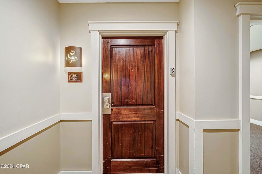 Indulge in the coastal luxury of not just one but two beach condos with stunning Gulf views! Welcome to Units 801 and 803 at Origin At Seahaven. These units are thoughtfully designed as a lockout option, featuring a shared foyer entrance and two distinct living areas. This arrangement presents multiple rental opportunities - you can combine both for a spacious two-bedroom rental, rent them separately as a studio and a one-bedroom, or live in one while earning extra income from the other. This property offers an investment opportunity and a personal retreat where you can enjoy the breathtaking beauty of coastal living.
Imagine sipping your morning coffee on the balcony as the sun rises or unwinding with a glass of wine while watching the vibrant colors of the sunset paint the sky. The flexibility of the lockout feature allows you to maximize your rental income while still having a private space for yourself. Whether you're looking for a lucrative investment or a serene getaway, this property promises financial rewards and a slice of paradise by the beach. Nestled in the heart of Panama City Beach, The Origin provides convenient access to restaurants, shopping at Pier Park, grocery stores, and entertainment venues, all within a mile. Amenities include a pool on the 4th floor with Gulf views, a game room, a theater, on-site laundry, and a gym. Your ideal beach retreat is just waiting for you! This unit has generated $41,000 in revenue for 2024 and already has $17,000 scheduled for 2025.