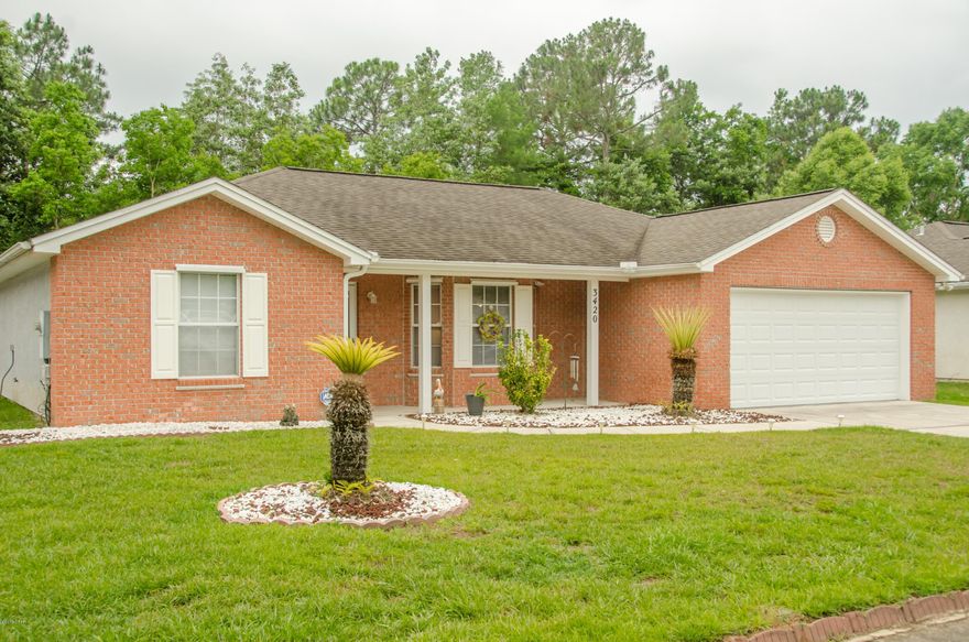 This beautiful brick 3 bedroom, 2 bathroom home features a split floor plan and is tucked away on a quiet street. The home is conveniently located to shopping, restaurants, Tyndall AFB and is in a great school district. When you enter the home you will be greeted with the spacious living room that flows seamlessly into the dining nook and kitchen. On the left side of the home you will find two good sized spare bedrooms and a spare bathroom. On the right side of the home you will find the laundry room, master bedroom and large master bathroom. The master bathroom showcases double vanities, a soaking tub and a seperate shower. You will enjoy long summer nights sitting in your screened porch or watching the kids or your furry friends play in the large private backyard.