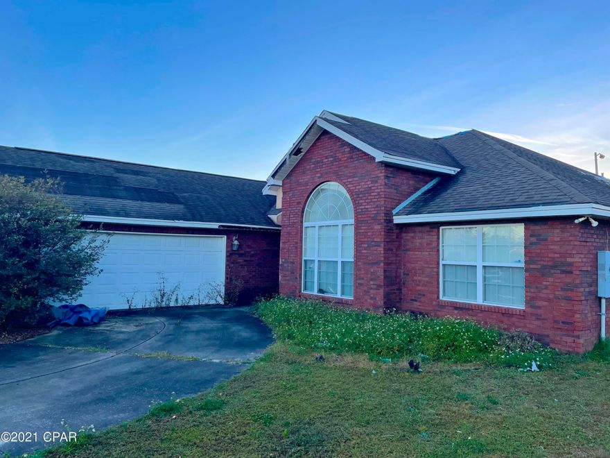 AMAZING fix & flip or investment opportunity with this brick home in the new Forest Walk subdivision! Built in 2006, this home is 3 Bedroom / 2 Bathroom with 1,922 sqft. (heated) and 2,610 sqft. (total). It has a good sized lot and angled driveway into the 2-car garage. Inside the home has vaulted ceilings, a fireplace, garden tub in the master bath and newer design items given its age. The home was damaged by Hurricane Michael and left virtually untouched since then so it will definitely require repairs (roof, drywall, etc.) - But at this price it is a STEAL and WILL NOT LAST LONG! So act quickly!