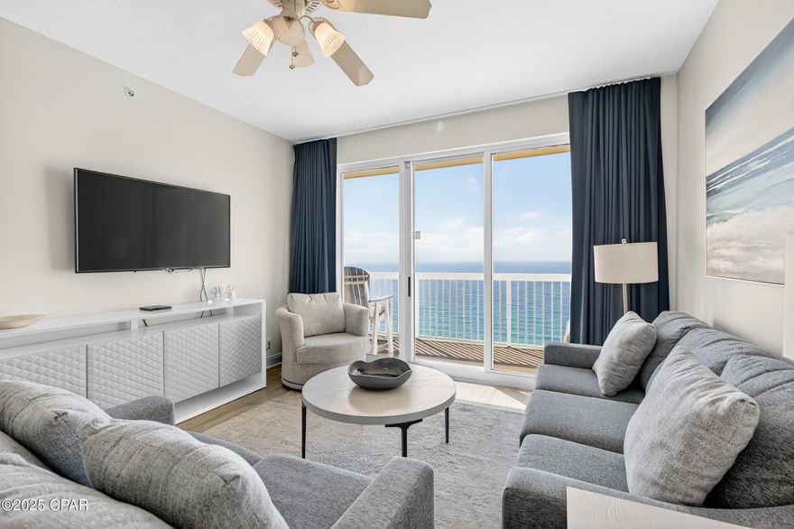 CURRENTLY UNDER CONTRACT, SELLER WILL CONSIDER BACKUP OFFERS. Sitting high above the shoreline in Calypso's sought-after gulf-front West Tower, this beautifully maintained 2BR/2BA+BUNKS  delivers incredible views, a bright coastal feel, and the ideal layout for personal use or strong rental performance. 

The open living and dining areas extend to an oversized balcony, offering the perfect setting for morning coffee, sunset cocktails, or simply enjoying the breeze. Luxury vinyl plank flooring flows throughout, combining durability, low maintenance, and a warm, inviting feel. The floor plan offers excellent versatility with two gulf-front king bedrooms, plus a third bedroom with a twin-over-full bunk, making it comfortable for families and larger groups. Both bathrooms are thoughtfully designed with tub/shower combos, with the primary featuring double vanities. A separate laundry room adds convenience and extra space for beach gear and luggage. The kitchen features a stylish tile backsplash and breakfast bar, perfect for family meals or casual dining. An additional wet bar with sink is a thoughtful addition, perfect for morning coffee or cocktails.


Calypso places you just a short walk from Pier Park, City Pier, restaurants, entertainment, and attractions including TopGolf, making it one of the most desirable destinations on the beach. Resort amenities enhance the experience with two gulf-front pools (one heated year-round), a tiki bar, a fitness center, a general store, covered parking, and a wide stretch of private beach with plenty of room to spread out.

Whether you're looking for a turnkey beachfront getaway or short term rental, Calypso 1904W offers the views, location, and amenities that will keep guests returning year after year.