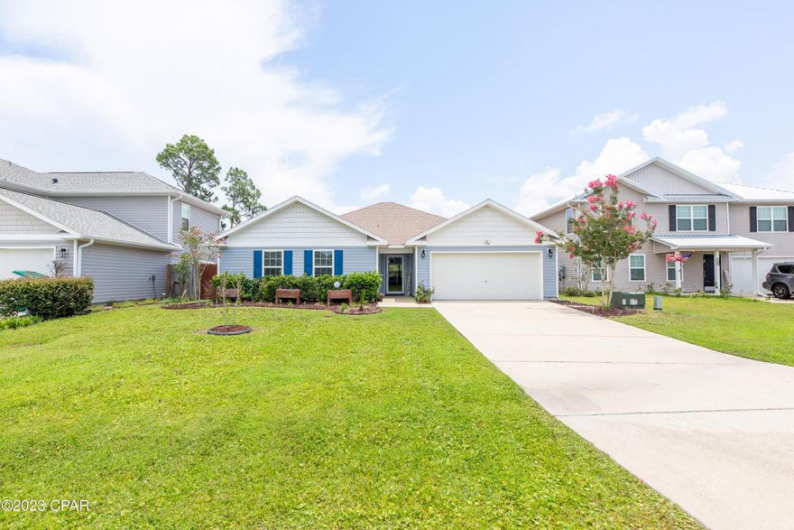 CURRENTLY UNDER CONTRACT, SELLER WILL CONSIDER BACKUP OFFERS. step into equity with this property listed below appraised value.  Welcome home, to the quiet neighborhood of Port Place. This dead end single street in Southport, just off of highway 77 is the perfect place for a family. This home is on the culdesac and has plenty of room for the kids to play safely. There is a pond with a fountain at the end of the road as well. This home was purchased new in 2018 and has had one owner, and a recent appraisal. With 4 bedrooms and 2 bathrooms, there's enough room for everyone. Upgrades include LVP flooring, fixtures in the kitchen and bathrooms, recessed lighting, and custom hardwood shelves in the pantry and hall closet. The home features a large open concept living room and kitchen with a designated dining area, all with views of the back yard. The spacious master suite is just off of the living area, with the other bedrooms separated on the other end of the home. The master bedroom is large enough for a king size bed and plenty of furniture. The bathroom has a walk in shower and separate tub with a huge closet. The kitchen has plenty of storage with upper and lower cabinets. The fenced in backyard is private and perfect for pets. This home is just 25 minutes from the white sandy beaches of PCB, and 5-10 minutes to all of the shopping and restaurants in Lynn Haven. Home is listed below Appraisel, Sellers are motivated so bring your offers and call your favorite Realtor and come for a private showing.