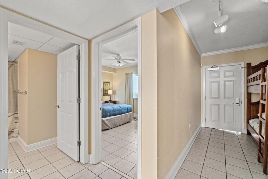 CURRENTLY UNDER CONTRACT, SELLER ACCEPTING BACKUP OFFERS. Looking for a little piece of paradise along the Emerald Coast with endless views of the Gulf of Mexico.This charming 13th floor unit offers two bedrooms, two full baths, and built in bunk beds. Rental ready with stainless steel appliances, granite countertops, tile floors and fully stocked kitchen. Large Gulf-Front Master Bedroom with a Bay Window offers breathtaking sunsets. Conveniently located with easy access to the beach, amenities and covered parking garage. Enjoy views from the Sky Bar, Starbucks, swimming pools, pool side tiki bar, and Fitness Center. Short drive to Pier Park, Dining and Entertainment. All information is believed to be correct and should be verified by the buyer.