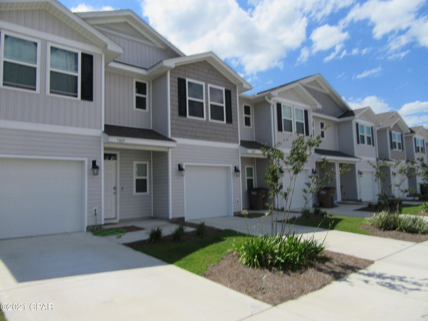 Beautiful new 3 Bedroom 2.5 Bath Town House located at Sentinel Point in the much desired Community of Callaway. Close to shopping, dining and minutes away from Tyndall Air Force Base and centrally located to the Worlds Most Beautiful Beaches, community pool, single care garage and tastefully decorated. All property sizes and ages are approximate, please measure and/or verify if important. School assignments are subject to change, please check with Bay County for most accurate information. Deposit is the same as the rent. No pets allowed.