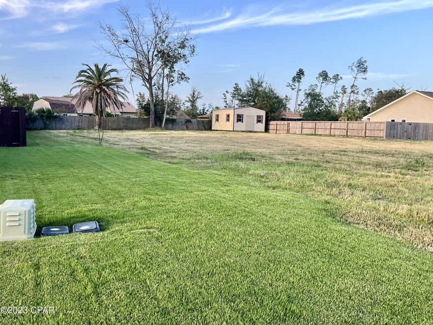 This gorgeous lot located in the ease side of Derby Woods. It is in the Lynn Haven zip code but is in the County. The property has buried utilities including water, sewer, gas and cable. Located on a cul-de-sac with a hundred feet of frontage with only a few homes and no pass-thru traffic. If you are looking for the perfect homesite, this is well located near shopping, churches, a recreational complex and the best public schools, as well Bay Haven Charter School.  The property runs from fence to fence and is not in a flood zone.