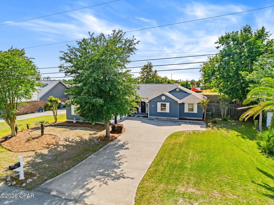 Welcome to this beautifully maintained home located in the desirable Northshore area of Lynn Haven, approximately half a mile from North Bay. Situated on a spacious 0.344 acre fully fenced lot, this property offers almost 2000 sqft with 3 Bedrooms plus an Office/Bonus Room, along with a bright Florida room filled with natural light. The backyard is designed for enjoying the Florida lifestyle with an open deck and a shop/shed building providing additional storage or workspace.

Inside, the home features beautiful vinyl plank flooring throughout and abundant natural lighting in every room. The spacious kitchen offers stainless steel appliances, including a gas stove and newer refrigerator, along with ample cabinet and counter space. The open living room includes an electric fireplace, creating a warm and inviting gathering space.

The primary suite features bay windows, a walk in closet, and an ensuite bathroom with dual sinks and vanity. Additional updates include a roof replaced in 2019, gas water heater installed in 2024, HVAC system replaced in 2020, and newer windows installed within the last few years. Home is on Public water and a Septic (septic pumped in 2020 for regular maintenance and upkeep). The HVAC system has also been regularly serviced and maintained annually.

Located in the Northridge community, residents enjoy a golf cart friendly neighborhood in the heart of Lynn Haven.