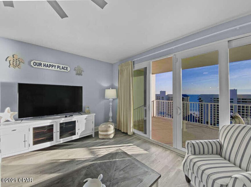 PRICE IMPROVEMENT... On this Incredible Three Bedroom Gulf View Unit At Laketown Wharf Resort!!!! Wonderful Beachy Feel...Plus 1,681 Square Feet Of Living Space For You Or Your Guests To Enjoy!!! Right In The Heart Of All The Fun & Excitement In Panama City Beach – Just Steps Away From The World's Most Beautiful White-Sand Beaches, Shopping, Dining & Entertainment. This Beachside Resort Offers Unparalleled Amenities With Convenient Beach Access, 5 Unique Pools, A Kids Funscape Playground, Splash Bar & Grill, Gulf View Fitness Center & Covered Garage Parking. Laketown Wharf Offers A Variety Of Views Including The Gulf Of Mexico, Lake & Golf Course. Enjoy The Market Shops Along The 52,000 Square Feet Of Lakefront Boardwalk. This Residence Has 3 Bedrooms 3 Baths, Bunk Room & Can Easily Accommodate Over 10 People. So Don't Miss Out & Come See This Unit For Yourself Today!!! All Dimensions Are Approximate And Should Be Verified If Important